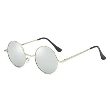 Imagem de Óculos de Sol Feminino Polarizado Redondo Retrô Vintage UV400 (Prata)
