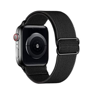 Imagem de Pulseira Nylon Solo Elástica Compatível com Apple Watch (38/40/41, Preto)