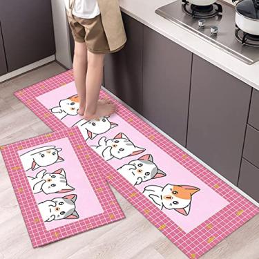 Imagem de jia cool Conjunto de tapetes de cozinha antifadiga 1 peça tapetes de cozinha antiderrapante 40 x 100 cm acolchoado confortável tapete de pé à prova d'água tapete de cozinha