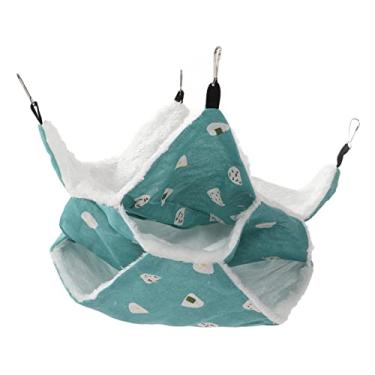 Imagem de Rede de pendurar para gaiola de animais de estimação, confortável cama suspensa de 3 camadas firme quente confortável pendurado ruim para ratos coelho furões porquinho-da-índia vivendo dormindo brincando