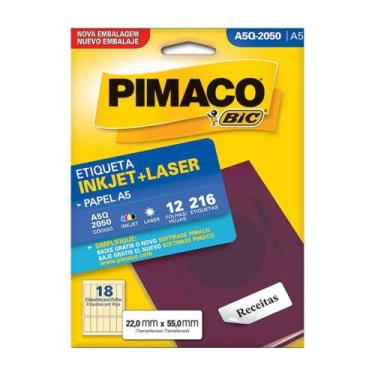 Imagem de Etiqueta Pimaco Imprimie A5q-2050 Ink-Jet Laser A5 216 Etiquetas