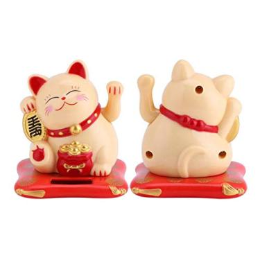 Imagem de Gato da Sorte e Fortuna Maneki Neko Decorativo Energia Solar