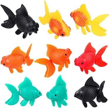 Imagem de Sumind 20 peças de peixes artificiais de aquário de plástico realista, movimento artificial, flutuante, colorido, peixe-dourado, decoração para aquário de aquário