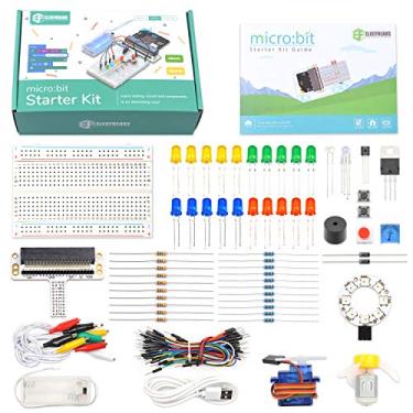 Imagem de ELECFREAKS Kit de microbito para crianças 24 acessórios Micro:bit Basic Coding Electronic Kit, STEM Educational DIY, kit de experimentos educativos DIY, aprendizado de circuito elétrico com manual de orientação (sem Micro: bit)