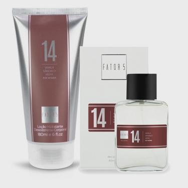 Imagem de Kit Perfume Feminino 60 Ml e Creme Hidratante 180 Ml nº14 - Fator 5