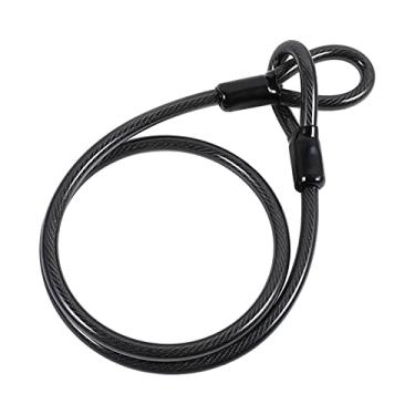 Imagem de Colaxi Cabo de aço de de segurança revestido de anti-roubo 4 pés Cabo de segurança flexível de laço para serviço para de, Preto
