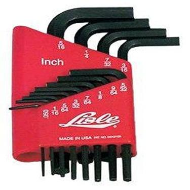 Imagem de Lisle Conjunto de chaves sextavadas de braço longo SAE 42500 com 12 peças em caixa de aço