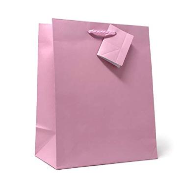Imagem de allgala Sacos de presente de papel de cor sólida premium 12PK Value (22,86 cm MED-Pink-GP50091)