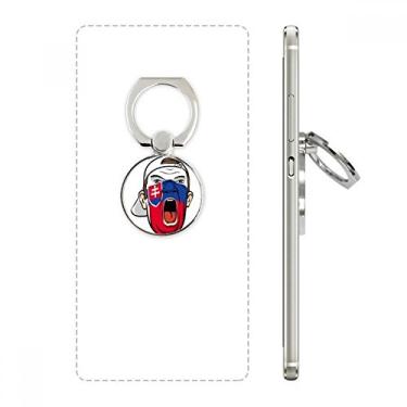 Imagem de Boné de maquiagem com a bandeira da Eslováquia para pintura facial, suporte de argola ajustável