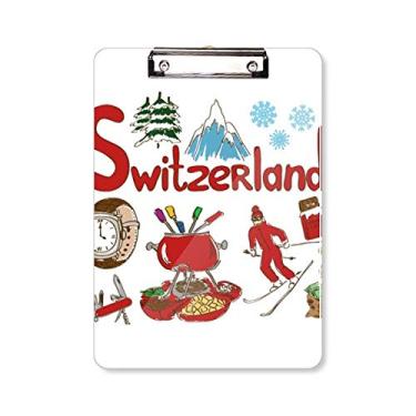 Imagem de Suíça National Symbol Landmark Pasta, Bloco de Escrita Placa de Apoio A4