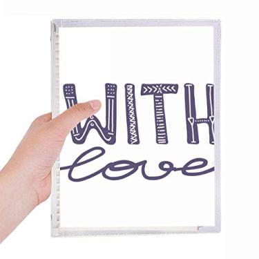 Imagem de Caderno com citação fofa com amor e folhas soltas diário recarregável