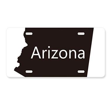 Imagem de DIYthinker Arizona - Placa de carro com mapa dos Estados Unidos da América, acessório de aço inoxidável para decoração de carro