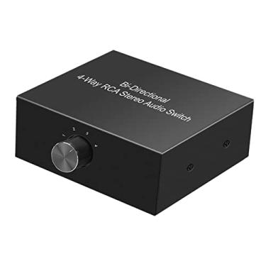 Imagem de Generic 4 Maneiras Bidirecional R L Stereo Audio Switcher Distribuidor Audio Switch Splitter Signal Lossless para TV Game Console DVD Stereo Speaker