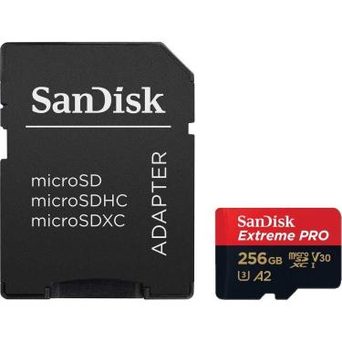 Imagem de Cartão microSDXC Sandisk UHS-I Extreme PRO 256GB - 200MB/s (com adaptador SD)