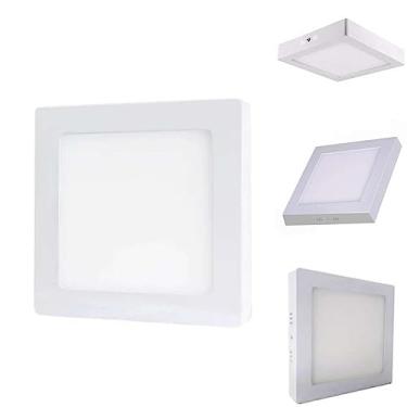Imagem de Luminária Led Painel Slim Quadrada Sobrepor 12W 6.500K Branca Fria Bivolt Economax