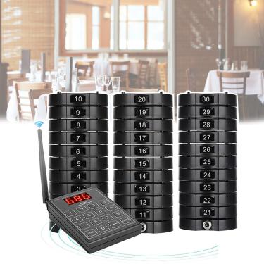Imagem de Pager De Restaurante, Chamada Sem Fio Teclado De Chamada De Canal 999, 3 Modos De Chamada, Para Restaurante, Bar, Hotel, Café, Igreja, Sistema De Filas,30Pagers