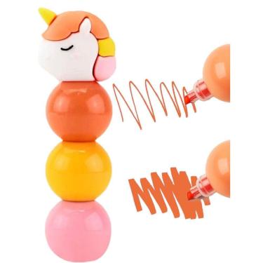 Imagem de Marca Texto Unicórnio Kawaii Tons Pastéis Com 3 Unidades