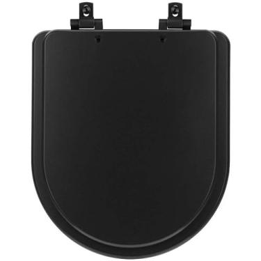 Imagem de Assento Sanitário Mdf Soft Close Link/lk Preto Fosco para Vaso Deca com Ferragem Preta