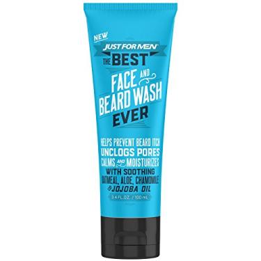 Imagem de Just For Men The Best Face & Barba Wash Ever, Mosturizes para ajudar a prevenir barba coceira, age como Shampoo para a barba, feito com farinha de aveia, Aloe, camomila e óleo de Jojoba, 3 onça fluida