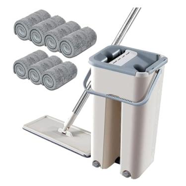 Imagem de Esfregão de chão espremer esfregão molhado com balde pano espremer limpeza do banheiro mop para lavagem chão casa cozinha ferramenta de limpeza
