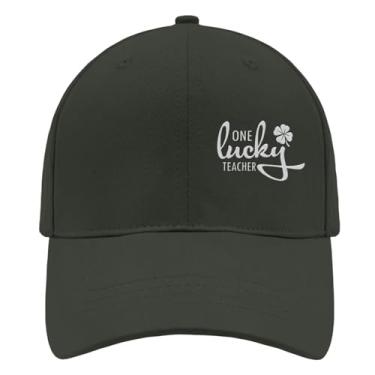 Imagem de Boné de beisebol one licky Teacher Trucker Hat para adolescentes retrô bordado snapback, Verde escuro, Tamanho Único