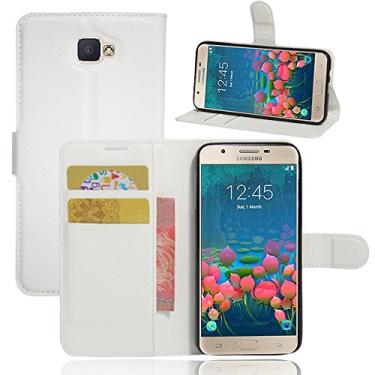 Imagem de Manyip Capa para Samsung Galaxy J5 Prime, capa de telemóvel em couro, protetor de ecrã de Slim Case estilo carteira com ranhuras para cartões, suporte dobrável, fecho magnético (JFC8-13)