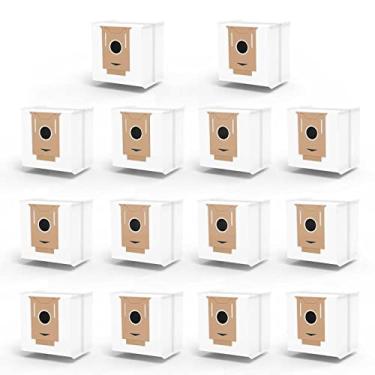 Imagem de Pacote com 14 sacos T8 compatíveis com aspirador Ecovacs Deebot Ozmo T8/T8+ T8 AIVI, N8 Pro Plus/N8 Pro, DX93, DDX96, serve para estação Yeedi Vac Station 2.5L Auto-Empty Station coleta de lixo.