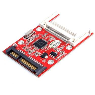 Imagem de Suckoo Adaptador de cartão de memória CF para disco rígido SATA 2.5 CF 50 pinos para laptop desktop 2.5 SATA 22 pinos Serial disco rígido placa de expansão conversor vermelho