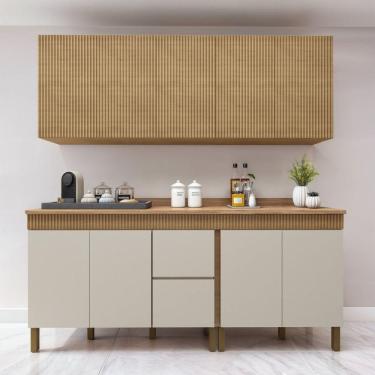 Imagem de Cozinha 4 Peças 10 Portas 1 Gaveta Imperial Yescasa Cinamomo/Off White