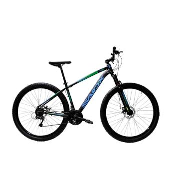 Imagem de Bicicleta Aro 29 SAIDX Galant PRO Bike com Quadro de Alumínio, 21 Marchas e Câmbios Indexáveis (Preto/Verde/Azul, 19)