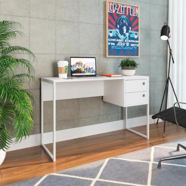 Imagem de Escrivaninha Com Gaveteiro 2 Gavetas P1012 Branca Placa e Ponto