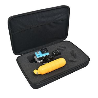 Imagem de Estojo de transporte grande com estojo protetor de espuma personalizável compatível com GoPro 13/12, osmo Pocket 3, Action 5, Insta360, cartões LCD SD Baterias Feiyu Gimbal Digital Sports Camera Case