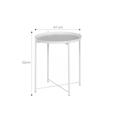 Imagem de Mesa Lateral em Metal Brass 52 cm x 47 cm Branca