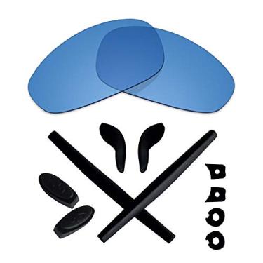 Imagem de Lentes de reposição e kits de borracha Mryok para óculos de sol Oakley Juliet – Opções, Hd Blue Polarized Lenses & Black Rubber Kits, One Size
