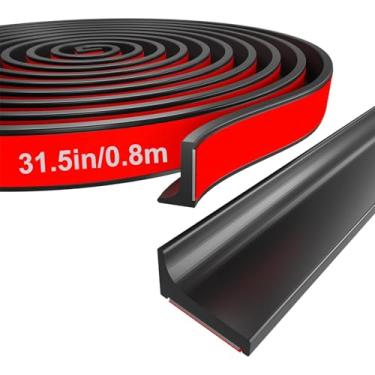 Imagem de Protetor de água de chuveiro de silicone - Barragem dobrável com barreira autoadesiva para borda de área de cozinha/pia (preto, 31 pol/0,8 m)