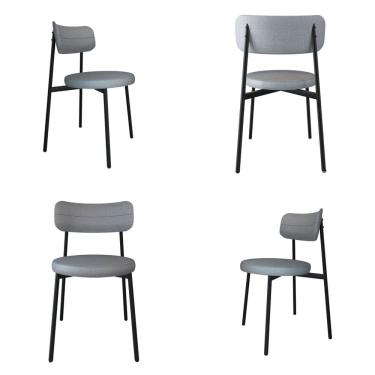 Imagem de Cadeira Kyta Fixa com 4 Pés 50 X 44,7 X 83,8 Cm com 4 Unidades Cinza /Preto