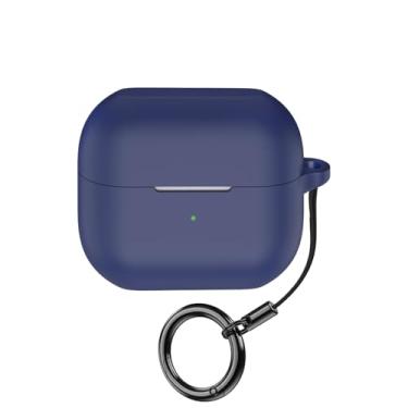 Imagem de Keminsung Capa para Galaxy Buds 3/Galaxy Buds 3 Pro, fones de ouvido sem fio, material de silicone, à prova de choque, proteção portátil exclusiva com mosquetão (azul)
