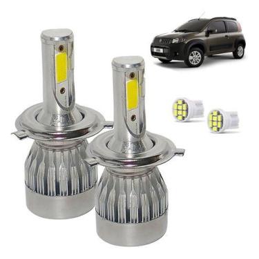 Imagem de Kit Lâmpada Super Led Uno 2015 a 2021 Farol Alto e Baixo H4 20000 Lume