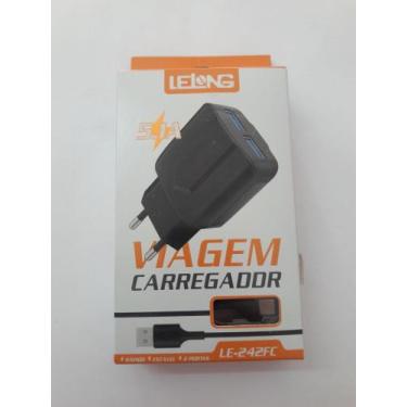 Imagem de Carregador Lelong 5.1  tipo C com duas saídas USB
