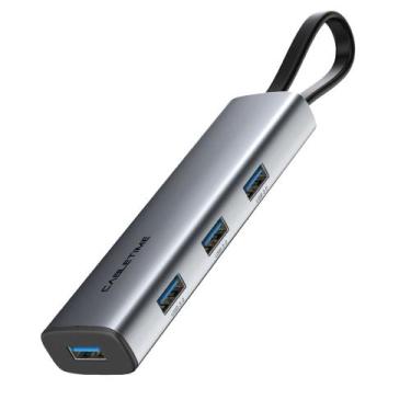 Imagem de Hub Adaptador Multiportas USB C 4 Em 1 Notebook Pc CableTime