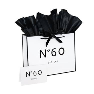 Imagem de ANFENG Presente de lembrança de aniversário de 60 anos bolsa vintage cartão de papel para mulheres 1964 mãe aniversário novidade 60 anos sacos de papel ideia de compra 50 (tamanho médio)