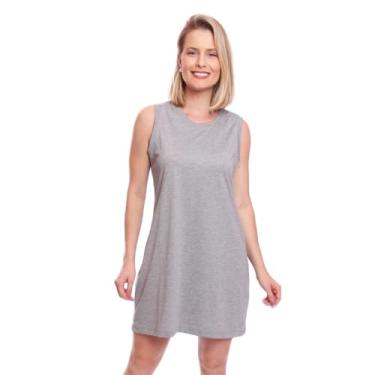 Imagem de Raraidade, Vestido Regatão T-shirt Feminina Regata Liso Casual Gênero:Mulher;Tamanho:G;Cor:Cinza