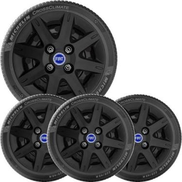 Imagem de 4x Calota FIAT UNO MILLE PALIO SIENA Aro 13 Preto 072cb - Grid