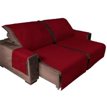 Imagem de Protetor Para Sofá Retrátil Modelo Impermeável de 2 Metros Para 2 Lugares (Vinho)