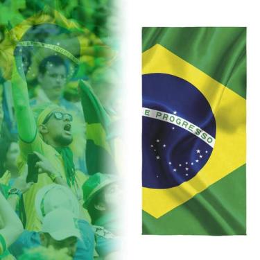 Imagem de Toalha Banho Praia Piscina Aveludada Brasil Seleção Torcida - Lepper
