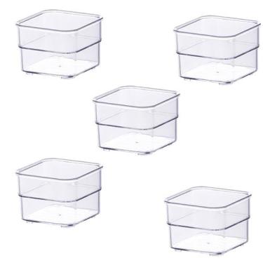 Imagem de Kit 5 Organizador de Gavetas  7,5x7,5x5,2Cm Transparente - Paramount