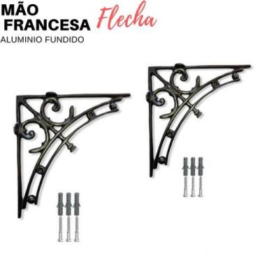 Imagem de Kit 4 Cantoneira Mão Francesa De Aluminio  35x35 Flecha - Funditex