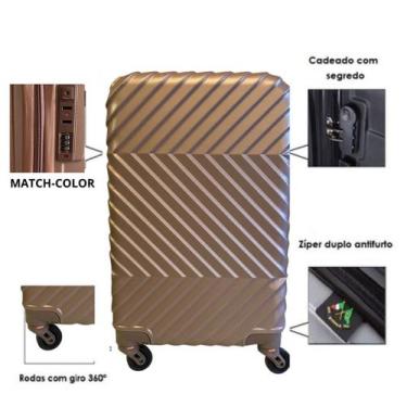 Imagem de Mala de bordo capacidade 10kg padrão anac denver - Ultra Leve, Rosé