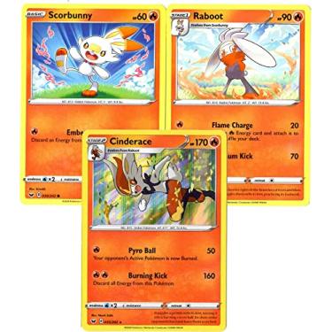 Imagem de Pokémon - Cinderace 035/202 - Espada & Escudo - Foil - Conjunto de Cartas - Raboot & Scorbunny - 3 Cartas