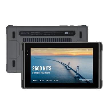 Imagem de Tablet PC robusto 2600nit legível à luz solar HUGEROCK X7, 7 polegadas RAM 8 GB + ROM 128 GB Android 13 tablets externos anti-queda à prova d'água para UAV, camping, pesca, moto drone, monitor de